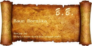 Baur Borsika névjegykártya